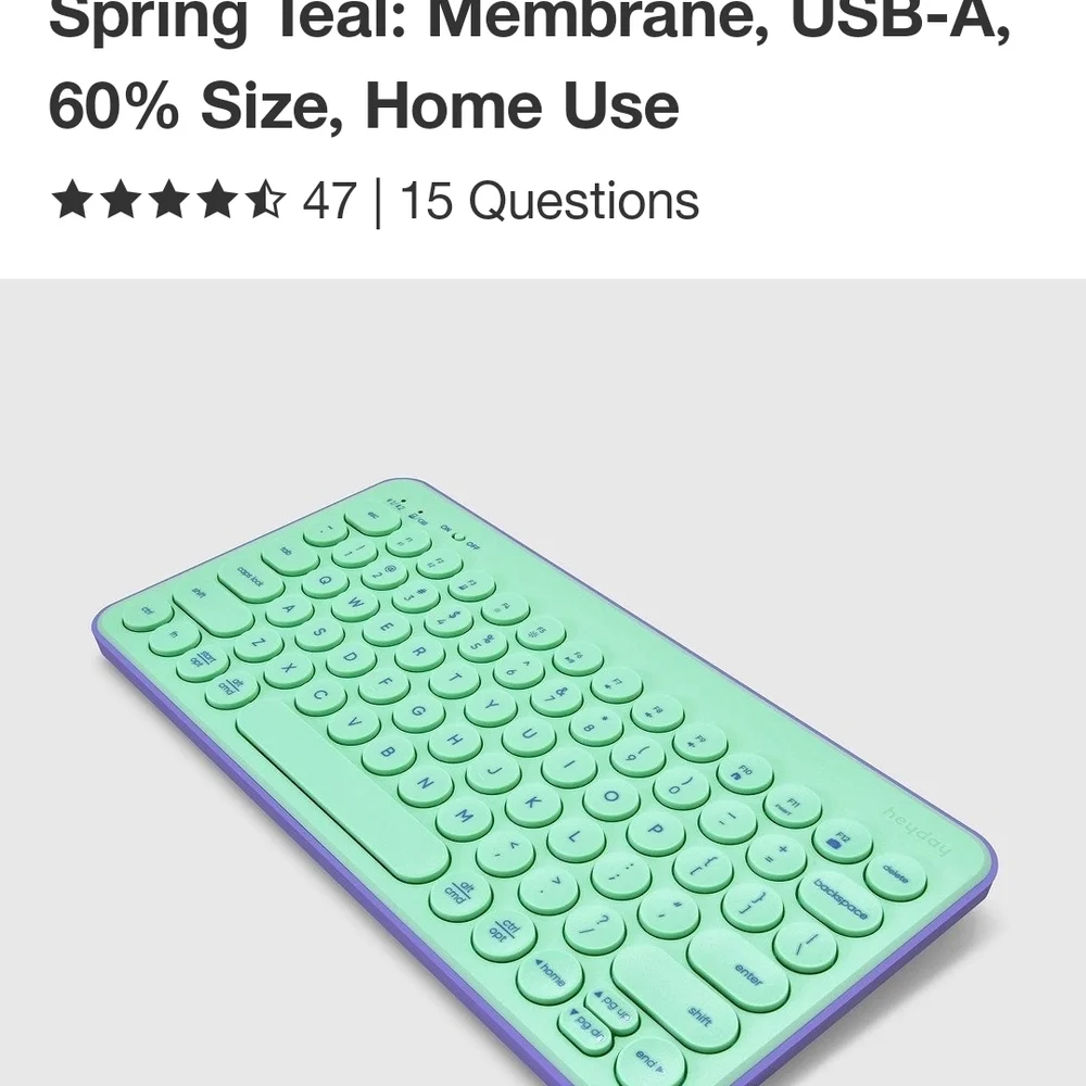 Heyday Wireless Keyboards in Blue, Pink, and Green. Price For Each One.